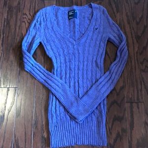 American eagle purple knit sweater